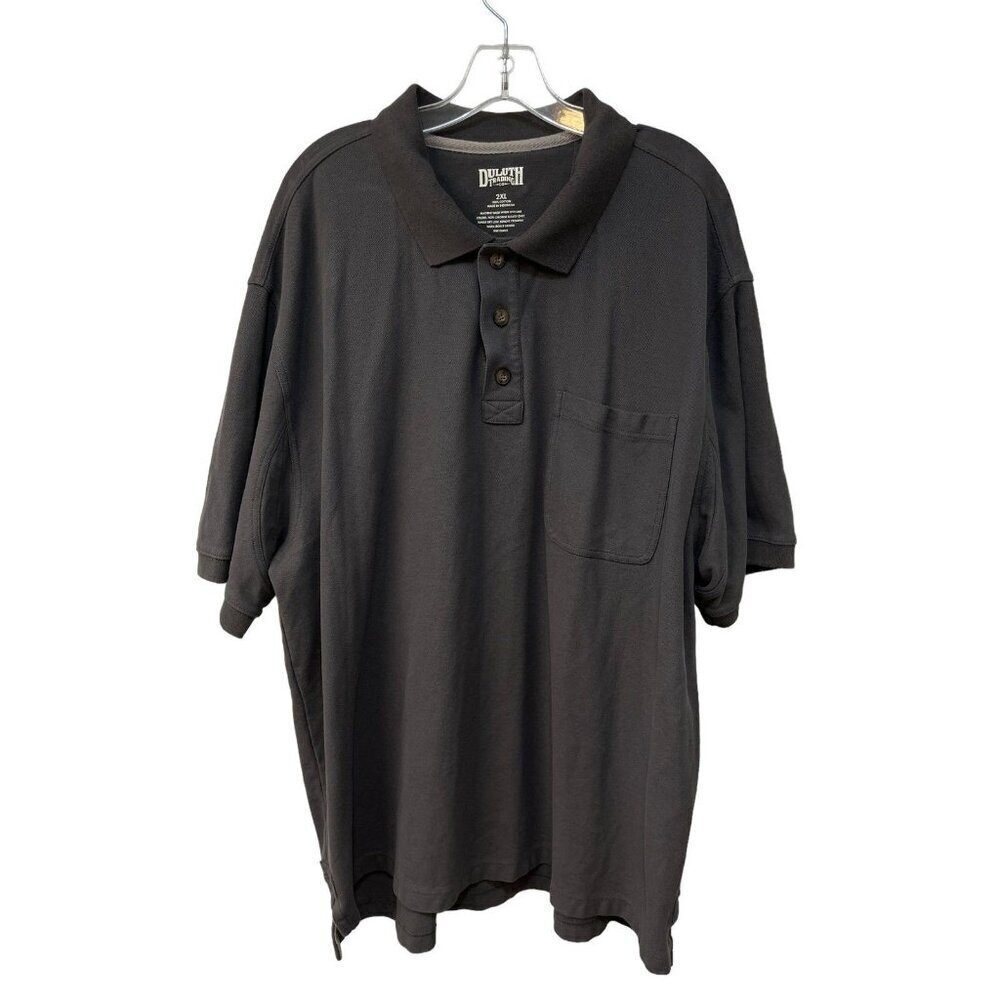 Duluth Trading Co Cotton Shirt Men's 2XL Polo Longtail Outdoor Black